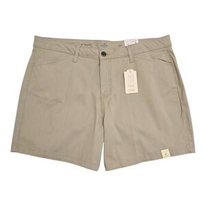 NWT Womens St John's Bay Chino Shorts Tan Khaki size 18P Biscotti Casual Preppy